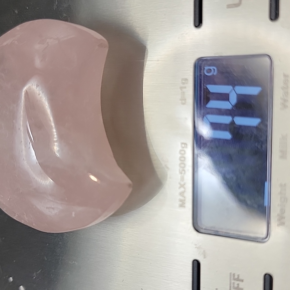 2" Green Aventurine and Rose Quartz Crescent Stone Moon 50mm X 20mm - Picture 7 of 8